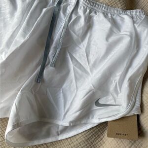 Nike White Dri-FIT Shorts with Gray Accents